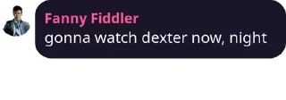 😐 emoji Fanny recommending Dexter Telegram sticker 5 of 26
