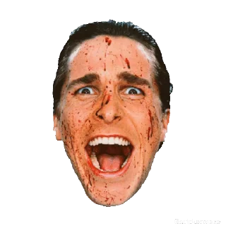 🥴 emoji @stickermaze_bot│@stickerXhub│AmericanPsycho. Telegram sticker 22 of 50