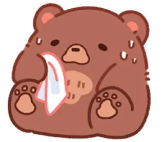 😰 emoji choco bear @stickieri Telegram sticker 13 of 20