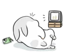 📺 emoji Grey Rabbit 🐰 Telegram sticker 15 of 85