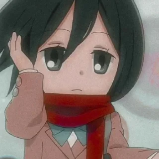 🧣 emoji Mikasa Ackerman Telegram sticker 5 of 15