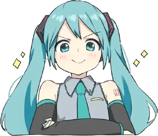 😏 emoji Hatsune Miku Telegram sticker 9 of 10