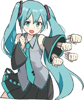 👊 emoji Hatsune Miku Telegram sticker 18 of 66