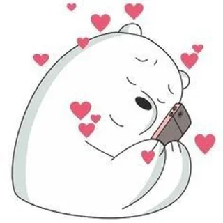 😍 emoji white bear Telegram sticker 19 of 44