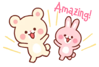 👏 emoji bear & bunny | @cutestickers4you Telegram sticker 10 of 35