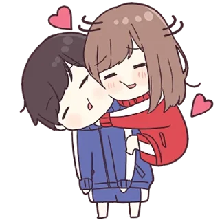 ❤️ emoji Jersey-chan & Jersey-kun [@KawaiiStickersHere] Telegram sticker 10 of 120