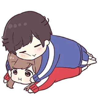 💙 emoji Jersey-chan & Jersey-kun [@KawaiiStickersHere] Telegram sticker 5 of 120