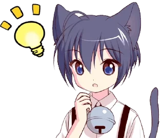 💡 emoji Black Cat Boy Animated 🐈‍⬛ [@KawaiiStickersHere] Telegram sticker 20 of 24