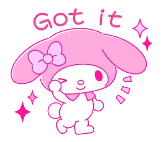 👍 emoji pinky my melody @stickieri Telegram sticker 7 of 40