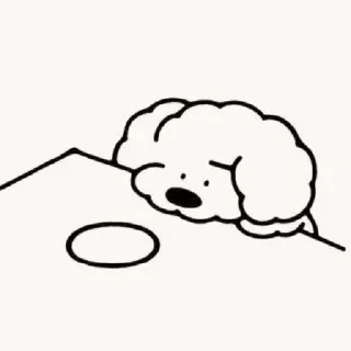 🥺 emoji Dog cartoon white @aestheticstikerpack Telegram sticker 18 of 23