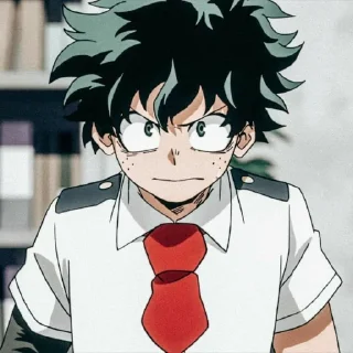 😐 emoji @animecuteth Deku Telegram sticker 15 of 35