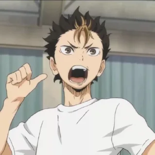 🏐 emoji 𓄼 Yuu Nishinoya 𑂻𑂴 @nicoyazawaa 𖥻 Telegram sticker 19 of 30