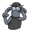 ☝️ emoji Black Shaun @Stickersey Telegram sticker 10 of 24