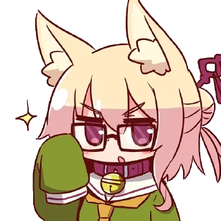 🦊 emoji ケモミミちゃん 透明 Telegram sticker 24 of 116