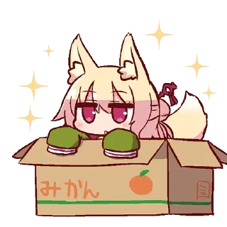 🦊 emoji ケモミミちゃん 透明 Telegram sticker 22 of 116