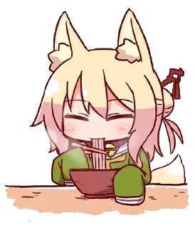 🦊 emoji ケモミミちゃん 透明 Telegram sticker 18 of 116