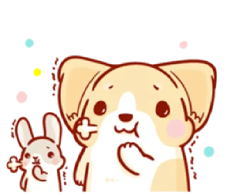 😐 emoji corgi in-love | @cutestickers4you Telegram sticker 23 of 37