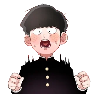 😨 emoji Mob phycho @mangaenglish Telegram sticker 10 of 30