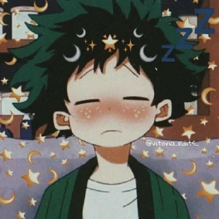 😔 emoji @animecuteth Deku Telegram sticker 6 of 35