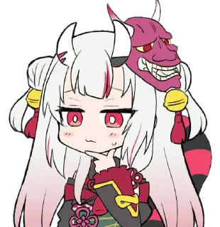 🤔 emoji Nakiri Ayame ➜ @animee_stickers Telegram sticker 12 of 56
