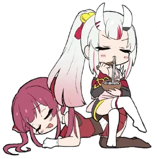 🍜 emoji Nakiri Ayame ➜ @animee_stickers Telegram sticker 10 of 56