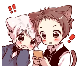 🐈 emoji ⋆ Naughty Cat Ear Boy 2 ࿈ @petiteyeux ♡% Telegram sticker 14 of 40