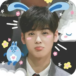 👂 emoji Cha Eunwoo Telegram sticker 8 of 38