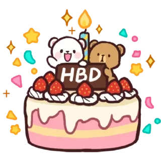 🎂 emoji Milk Mocha Bears Telegram sticker 18 of 21