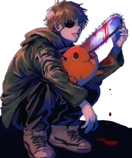 😏 emoji Denji Chainsaw man @Anak_kucing_stiker Telegram sticker 14 of 60
