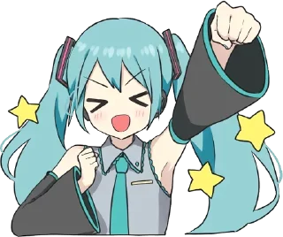 🤩 emoji Hatsune Miku Telegram sticker 8 of 10