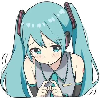 😓 emoji Hatsune Miku Telegram sticker 19 of 66