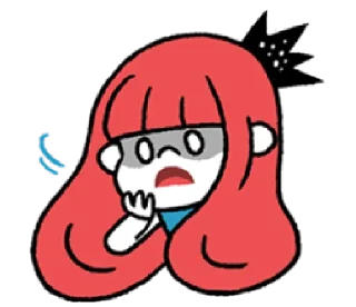 😧 emoji a grapefruit girl | @cutestickers4you Telegram sticker 19 of 40