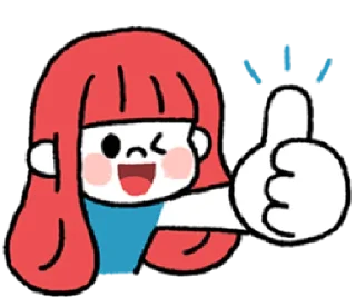 👍 emoji a grapefruit girl | @cutestickers4you Telegram sticker 11 of 40