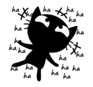 😂 emoji Natsu's Sneaky Black Cat Telegram sticker 13 of 64