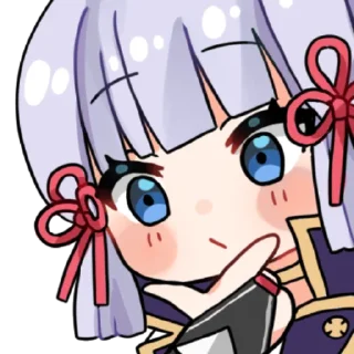 🤔 emoji Kamisato Ayaka Telegram sticker 15 of 40