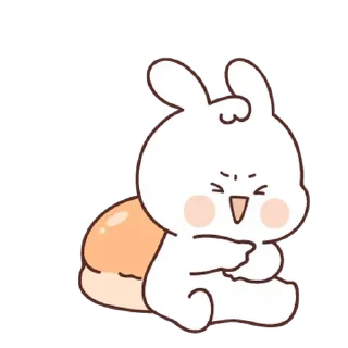 Sticker from 꽁냥꽁냥 깜찍한 하양토끼 하루 By @KakaoEmoticon
