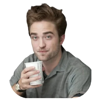 ☕️ emoji Robert Pattinson @Stickersey Telegram sticker 15 of 25