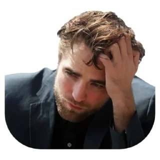 😔 emoji Robert Pattinson @Stickersey Telegram sticker 21 of 25