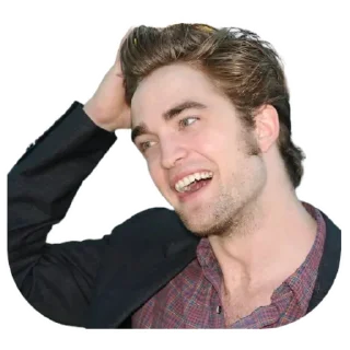 😅 emoji Robert Pattinson @Stickersey Telegram sticker 9 of 25