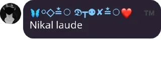 🤣 emoji 🦋⃟≛⃝ 𝕯┳⚉✘≛⃝❤️࿐ ™ Telegram sticker 5 of 16