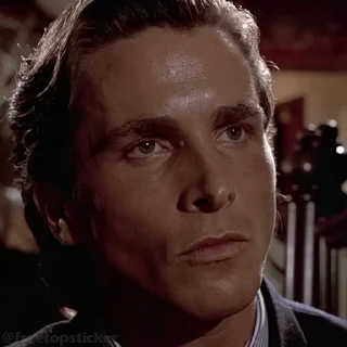 😟 emoji American Psycho @moviestickerss Telegram sticker 12 of 45