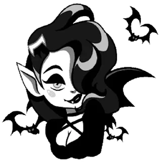 🖤 emoji lady vampire Telegram sticker 11 of 17