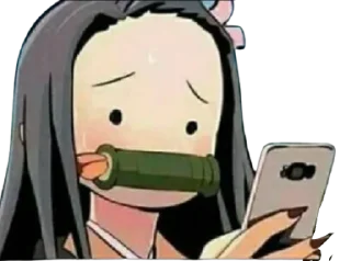 😞 emoji Nezuko chan @animestickerchannel Telegram sticker 9 of 120