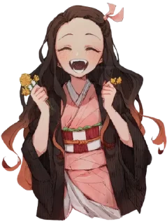 😄 emoji Nezuko chan @animestickerchannel Telegram sticker 8 of 120