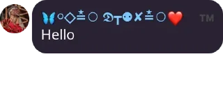 😀 emoji 🦋⃟≛⃝ 𝕯┳⚉✘≛⃝❤️࿐ ™ Telegram sticker 10 of 16