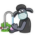 😷 emoji Black Shaun @Stickersey Telegram sticker 20 of 24