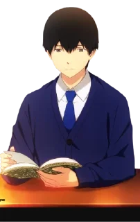 😌 emoji @animestickerchannel I want to eat your pancreas Telegram sticker 23 of 50