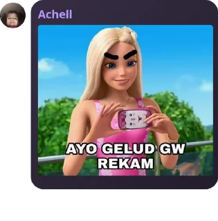 Sticker from Berbie punya achel