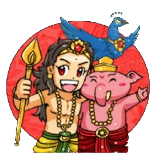 Sticker from Kartikeya & Ganesha • @HinduStickers