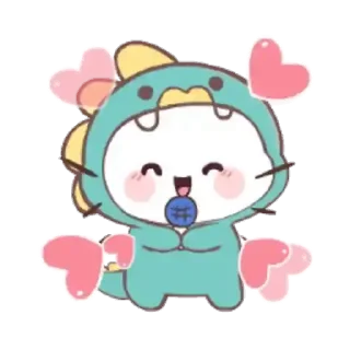🥰 emoji 🦖Mochi Dino // @LeninSticker Telegram sticker 11 of 24